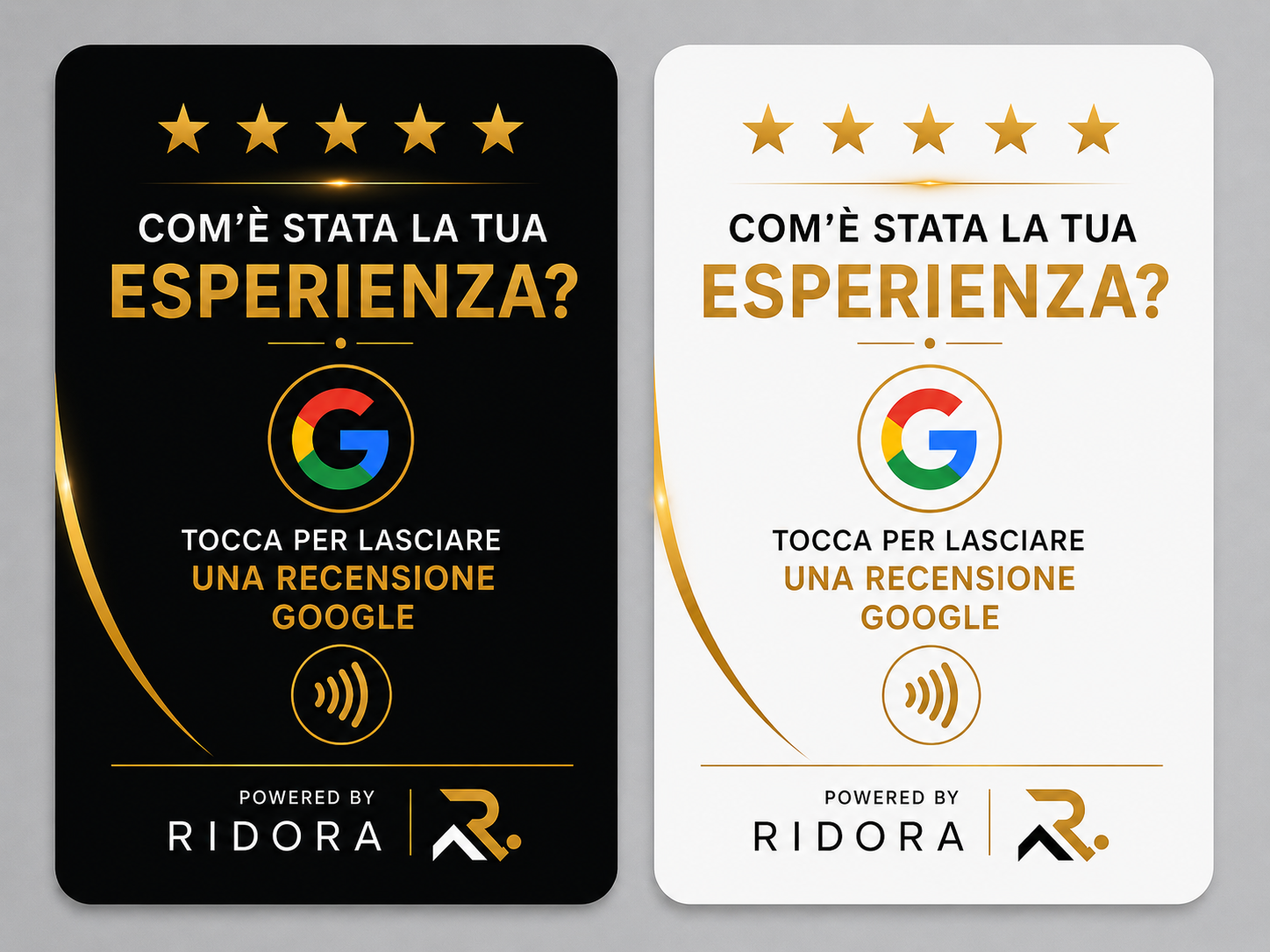 Ridora review cards in Italian — Com'è stata la tua esperienza?